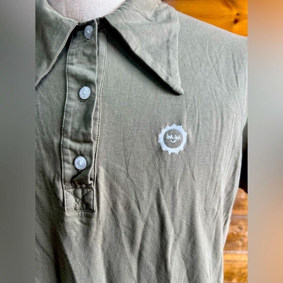 Big Bud Press Retro Polo Shirt Short Sleeve Pointed Collared Cotton Top Large - Picture 1 of 7